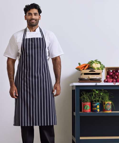Striped bib apron