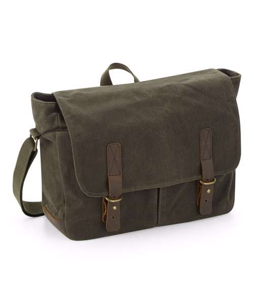 Heritage waxed canvas messenger